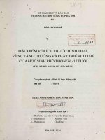 Đặc điểm về kích thước và hình thức, về sự tăng trưởng và phát triển cơ thể của học sinh phổ thông 6 17 tuổi  