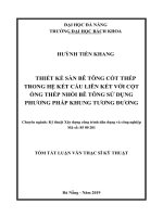 Thiết kế sàn bê tông cốt thép trong hệ kết cấu liên kết với cột ống thép nhồi bê tông sử dụng phương pháp khung tương đương