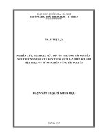 Nghiên cứu, đánh giá mức độ tổn thương tài nguyên   môi trường vùng cửa đáy theo kịch bản biến đổi khí hậu phục vụ sử dụng bền vững tài nguyên   