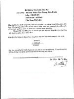 Đề kiểm tra giữa học kỳ môn Trí tuệ nhân tạo trong điều khiển