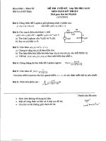 Đề thi cuối học kỳ môn Toán kỹ thuật