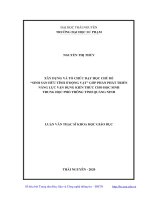 Xây dựng và tổ chức dạy học chủ đề sinh sản hữu tính ở động vật góp phần phát triển năng lực vận dụng kiến thức cho học sinh trung học phổ thông tỉnh quảng ninh 