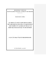 Tác động của chất lượng dịch vụ khám chữa bệnh đến sự hài lòng của khách hàng – một nghiên cứu tại khoa kỹ thuật cao bệnh viện Răng Hàm Mặt TP.HCM