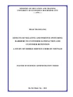 Effects of negative and positive switching barriers to customer satisfaction and customer retention a study of mobile service users in vietnam 