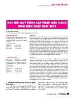 Đổi mới quy trình lập pháp hiện hành theo hiến pháp năm 2013