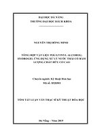 Tổng hợp vật liệu poly(vinyl alcohol) hydrogel ứng dụng xử lý nước thải có hàm lượng chất hữu cơ cao