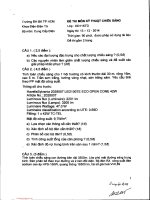 Đề thi môn Kỹ thuật chiếu sáng - Lớp DD11KTD