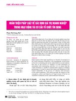 Hoàn thiện pháp luật về xác định giá trị doanh nghiệp trong hoạt động tái cơ cấu tổ chức tín dụng