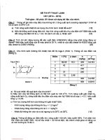 Đề thi học kỳ I năm 2014 2015 môn Kỹ thuật lạnh