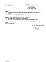 Đề thi học học kỳ I năm 2014 - 2015 môn Thiết bị và hệ thống tự động