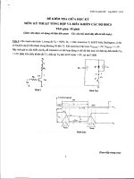Đề kiểm tra giữa học kỳ môn Kỹ thuật tổng hợp và điều khiển các bộ biến đổi công suất