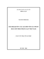 Bảo hộ quyền tác giả đối với tác phẩm báo chí theo pháp luật Việt Nam