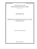 Nghiên cứu khả năng quang xúc tác của vật liệu màng tio2 pha tạp 
