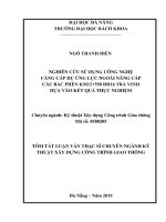 Nghiên cứu sử dụng công nghệ căng cáp dự ứng lực ngoài nâng cấp cầu Bắc Phèn Km12+550 ĐH16 Trà Vinh dựa vào kết quả thực nghiệm