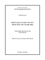 Phân loại văn bản tin tức dùng máy vec-tơ hỗ trợ