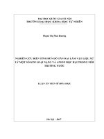 Nghiên cứu biến tính bùn đỏ tân rai  làm vật liệu xử lý một số kim loại nặng và anion độc hại trong môi trường nước  