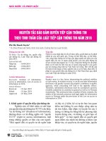 Nguyên tắc bảo đảm quyền tiếp cận thông tin theo tinh thần của Luật Tiếp cận thông tin năm 2016