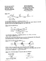 Đề thi cuối kỳ năm học 2015 - 2016 môn Bảo vệ Rơle trong hệ thống điện - Lớp BT12