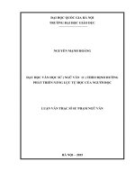 Dạy học văn học sử (Ngữ văn 11) theo định hướng phát triển năng lực tự học của người học