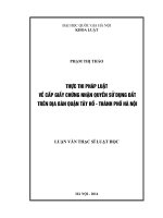 Thực thi pháp luật về cấp giấy chứng nhận quyền sử dụng đất trên địa bàn Quận Tây Hồ - Thành phố Hà Nội : Luận văn ThS. Luật: 60 38 01 07
