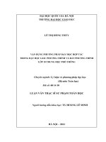 Vận dụng phương pháp dạy học hợp tác trong dạy học giải phương trình và bất phương trình lớp 10 trung học phổ thông : Luận văn ThS. Quản lý giáo dục: 60 14 10