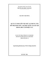 Quản lý sinh viên nội trú tại Trung tâm hỗ trợ sinh viên - Đại học Quốc gia Hà Nội trong bối cảnh hiện nay