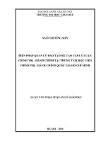 Biện pháp quản lý đào tạo hệ cao cấp lý luận chính trị - hành chính tại trung tâm Học viện Chính trị - Hành chính Quốc gia Hồ Chí Minh : Luận văn ThS. Giáo dục học: 60 14 05