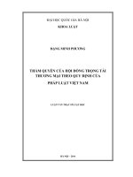 Thẩm quyền của Hội đồng trọng tài Thương mại theo Quy định của pháp luật Việt Nam: Luận văn ThS. Luật: 60 38 01 07