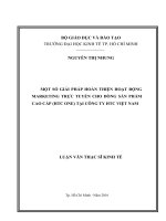 Một số giải pháp hoàn thiện hoạt động marketing trực tuyến cho dòng sản phẩm cao cấp (HTC one) tại công ty HTC việt nam 