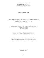 Tích hợp giáo dục an toàn vệ sinh lao động trong dạy học vật lí 11 : Luận văn ThS. Giáo dục học: 60 14 10