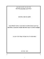 Giải pháp nâng cao chất lượng đào tạo tại Trường Cao đẳng Nghề thương mại và Công nghiệp : Luận văn ThS. Giáo dục học: 60 14 05