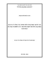 Quản lý công tác sinh viên ở Đại học Quốc gia Hà Nội: nghiên cứu trường hợp Trường Đại học Giáo dục