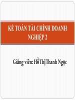 Bài giảng Kế toán tài chính doanh nghiệp 2: Chương 1 – Hồ Thị Thanh Ngọc