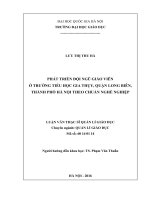 Phát triển đội ngũ giáo viên ở trường tiểu học Gia Thụy, quận Long Biên , Thành phố Hà Nội theo tiêu chuẩn nghề nghiệp