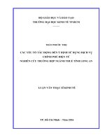 Các yếu tố tác động đến ý định sử dụng dịch vụ chính phủ điện tử  nghiên cứu trường hợp ngành thuế tỉnh long an 