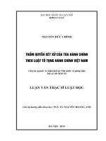Thẩm quyền xét xử của Tòa hành chính theo Luật tố tụng hành chính Việt Nam : Luận văn ThS. Luật: 60 38 01 01
