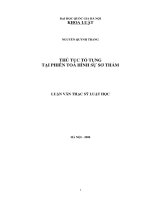 Thủ tục tố tụng tại phiên tòa hình sự sơ thẩm