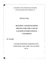 Building and developing brand name the case of eastern interational university 