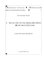 Các yếu tố tác động đến phân cấp chi ở việt nam 