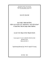 Dạy học theo hướng tiếp cận năng lực nội dung Nguyên hàm" ở trường trung học phổ thông : Luận văn ThS. Giáo dục học: 60 14 01 11"