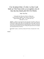 Các tội phạm khác về chức vụ theo Luật hình sự Việt Nam (trên cơ sở nghiên cứu số liệu địa bàn thành phố Hồ Chí Minh) : Luận văn ThS. Luật: 60 38 01 04