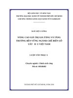 Nâng cao giá trị gia tăng và tăng trưởng bền vững ngành chế biến gỗ xuất khẩu việt nam 