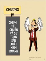 Bài giảng Kế toán quản trị: Chương 4 - ThS Hồ Thị Thanh Ngọc