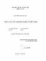 Pháp luật về thương phiếu ở Việt Nam : Luận văn ThS. Luật: 6 01 05
