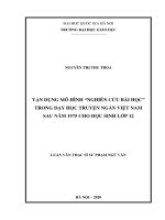 Vận dụng mô hình “Nghiên cứu bài học” trong dạy học truyện ngắn Việt Nam sau năm 1975 cho học sinh lớp 12