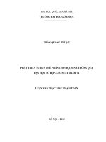 Phát triển tư duy phê phán cho học sinh thông qua dạy học tổ hợp xác suất ở lớp 11