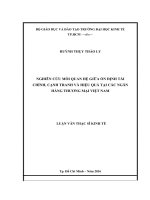 Nghiên cứu mối quan hệ giữa ổn định tài chính , cạnh tranh hiệu quả tại các ngân hàng thương mại việt nam 