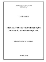 Kiểm soát rủi ro trong hoạt động cho thuê tài chính ở Việt Nam