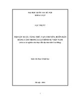 Tội sản xuất, tàng trữ, vận chuyển, buôn bán hàng cấm trong Luật Hình sự Việt Nam (trên cơ sở nghiên cứu thực tiễn địa bàn tỉnh Cao Bằng) :Luận văn ThS. Luật: 60 38 01 04