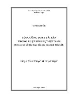 Tội cưỡng đoạt tài sản trong luật hình sự Việt Nam (trên cơ sở số liệu thực tiễn địa bàn tỉnh Đắk Lắk). Luận văn ThS. Luật Hình sự và tố tụng Hình sự: 60 38 01 04